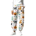 thumbnail image 2 of Yourumao Halloween Sweatpants for Women Elastic Waist Barrel Sweatpant with Drawstring Tapered Leg Thin Fleece Jogger Pants for Halloween with Pocket, 2 of 9