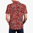 thumbnail image 6 of Salouo Vintage Red Paisley for Men's Short Sleeve Polo Shirts,Polo Shirts for Men Performance Short Sleeve Golf Shirt Athletic Casual Collared T-Shirt-X-Large, 6 of 8
