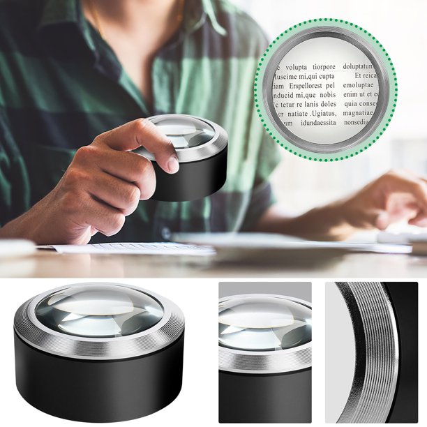 Lupa De Lectura Iluminada 5X, Lentes De Cristal Óptico, Tres Luces LED, Lupa De Mano, Visión Nítida Para Tareas De Detalle.