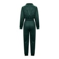 thumbnail image 6 of UAMVSH Women Velvet 2 Piece Outfits Warm Fleece Full Zip up Cropped Jackets and Jogger Pants with Pockets Soft Long Sleeve Sets(Large,Green), 6 of 6