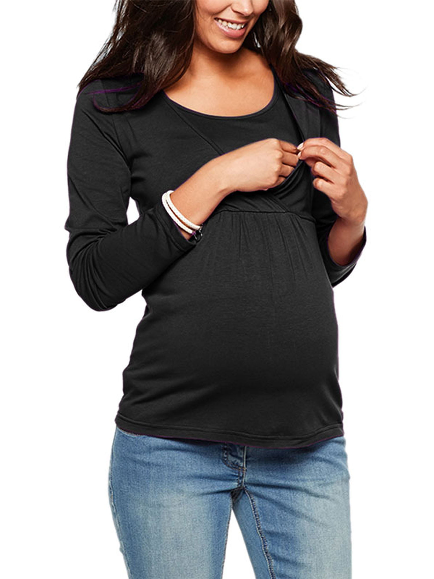 Wodstyle - Women's Plus Size Nursing Breastfeeding Pregnant Maternity ...