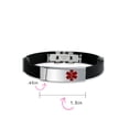 thumbnail image 4 of Bling Jewelry Mens Waterproof Black Silicone Medical ID Bracelet for Men - Trim-to-Fit Steel 8.5", 4 of 5