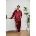 thumbnail image 4 of Onimisc Mens Satin Silky Pajamas Set Long Sleeve Satin Pajamas for Men Sleepwear Button Down Pjs Set 2 Pieces, 4 of 7