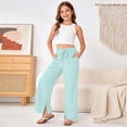 thumbnail image 5 of Kiijoy Girls Pants Lightweight High Rise Straight Leg Side Slit Pants, Sizes 11-12, 5 of 6