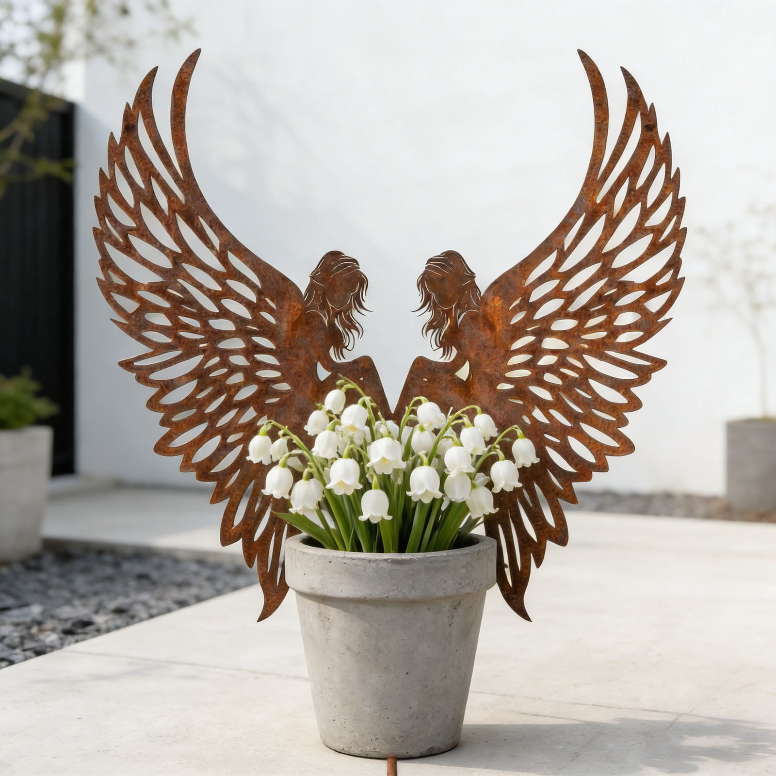Angel Wings Flowerpot Decoration - Garden Wing Sculpture Planter Outdoor Patio Art With Finish For Yard And Home,Ideal for Gardeners and Homeowners