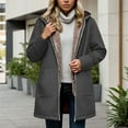 thumbnail image 2 of Shadoumai Long Zip Up Hoodie Women Long Sleeve Fleece Lined Jacket Casual Hooded Warm Winter Coat with Pockets, 2 of 6