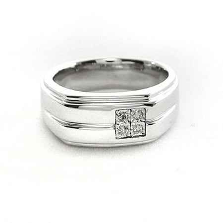 Men's White Diamond Accent Sterling Silver Ring