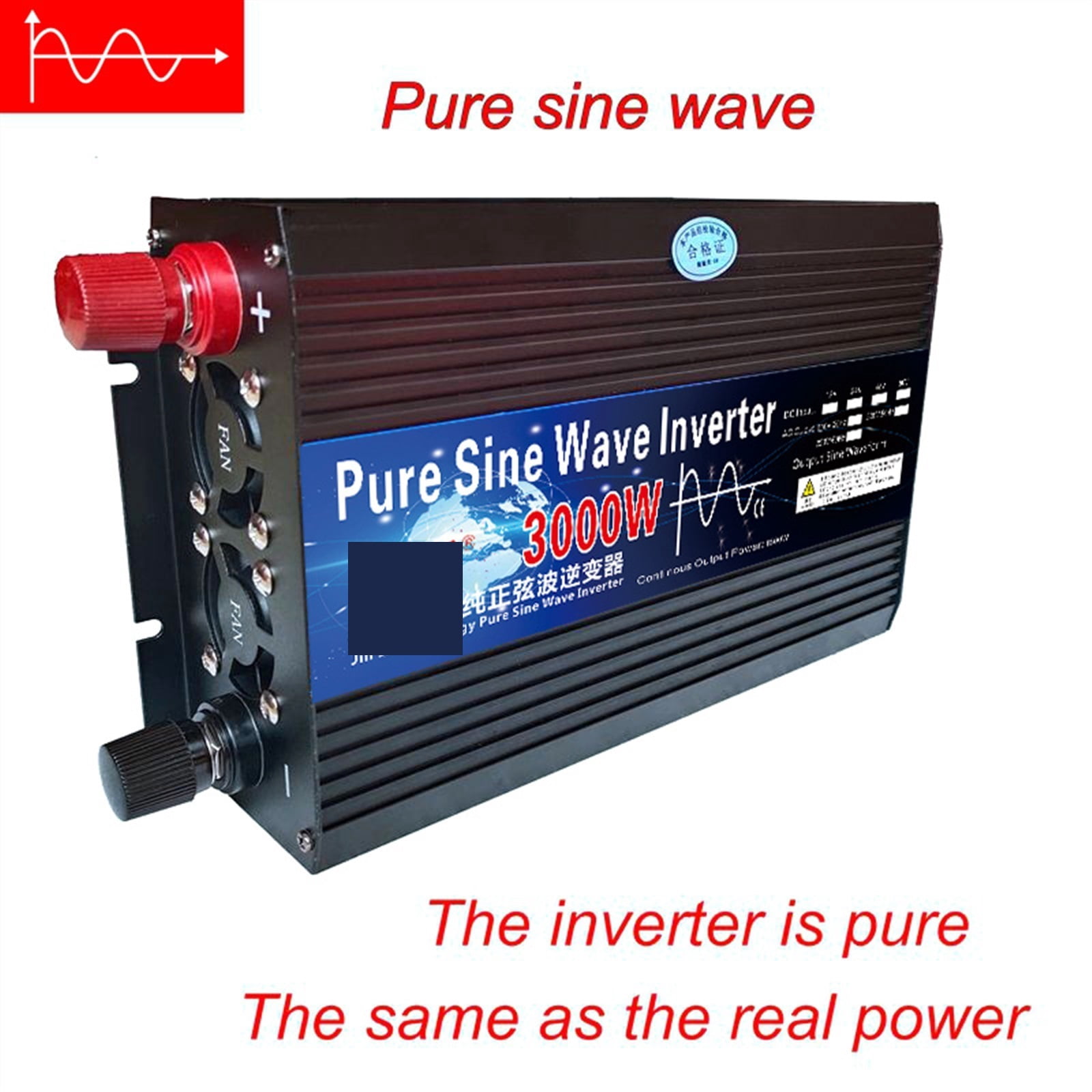 Pure Sine Wave Inverter 12V 24V 48V 60V 220 3000w 4000w Voltage Transformer Solar Power Inverter DC12V To AC 220 Converter LED ,Portable Design