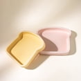 thumbnail image 2 of Creative Silica gel Plate Toast Shape Solid Color Flat Silica gel Tableware Breakfast Bread Vegetable Salad Fruit Plates 03, 2 of 6