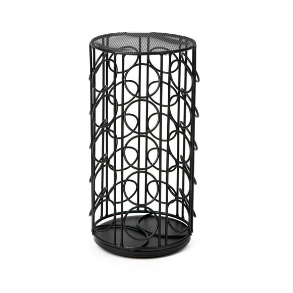 Mind Reader Single Serve Coffee Pod Carousel, 35 Pod Capacity, Lazy Susan, Metal Mesh, 15.6L x 15.6W x 31.8H cm, Black