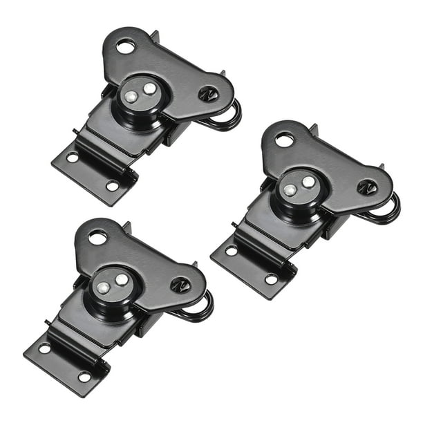 Cerradura de mariposa de resorte de hierro de 2.24" con cierre de palanca - 3 Pcs (Negro)