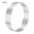 thumbnail image 3 of 2uds Inoxidable Acero Pastel Anillos para Hornear, Perforado Pastel Mousse Anillo Cocina Hornear Calor Resistente 3.5 Diámetro, 0.8 Altura, para Pastel Postre, Plata, 3 of 5