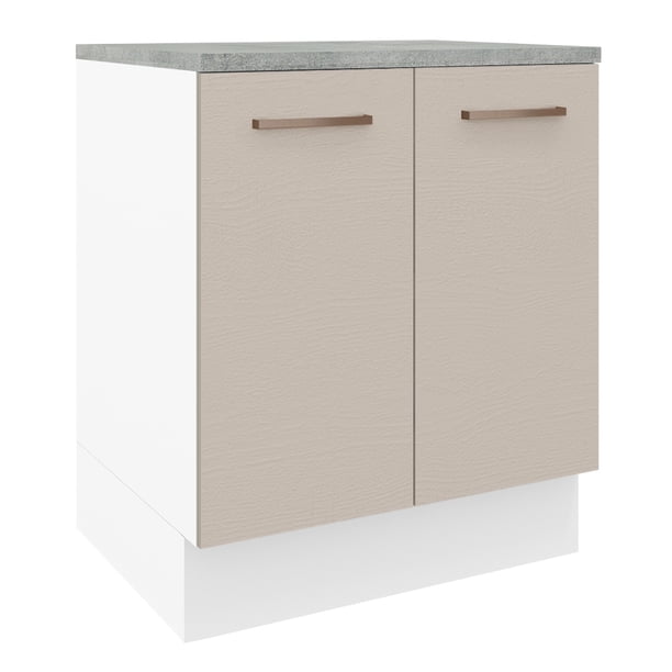 Mueble de Cocina 70 cm 2 Puertas Blanco/Crema Agata Madesa
