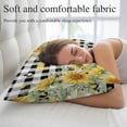 thumbnail image 5 of Summer Sunflower Throw Pillow Cover 20 x 26 Inch Decorative Pillow Cover Vintage Floral Botanical Bee Black Plaid Lumbar Pillowcase Seasonal Rectangle Cushion Case for Couch Sofa Bed Living Room, 5 of 9