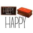 thumbnail image 1 of Printtoo Happy Calligraphy Rectangular Wooden Rubber Stamp Block Scrap-Booking, 1 of 2
