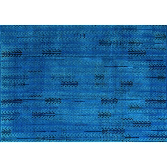 Ahgly Company Indoor Rectangle Persian Light Blue Bohemian Area Rugs, 5' x 7'