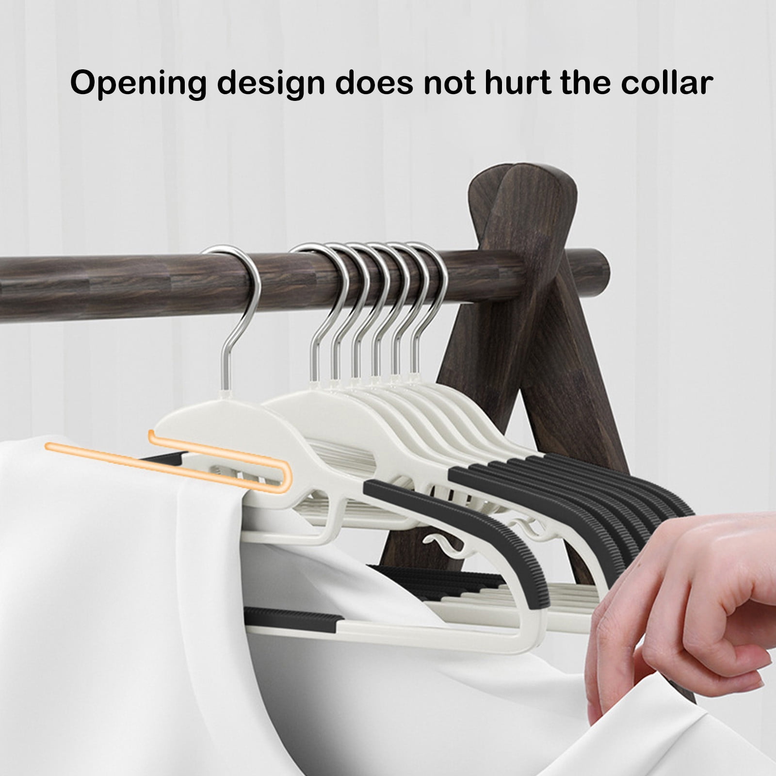 Plastic Clothes Hangers, Sweater Hangers No Shoulder Bump, Thick Heavy Duty Coat Hanger for Closet, Wide Hanger with Non-Slip Hook for Sweaters, Suits, Dresses, Jackets, Pants