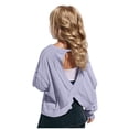 thumbnail image 2 of Workout Shirts for Girls Girls Tees Summer Short Sleeve Oversized Cut Out T Shirts Kids Open Back Athletic Top for Teen 4-14 Years, 2 of 8
