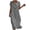 Gray, variant on Linen Cotton Dress For Women Short Sleeve Round Neck Button Front Casual Dress for Weekend Errands Travel Lunch City Walks Everyday Vacation Style Summer