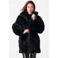 thumbnail image 2 of Roaman's Women's Plus Size Mid-Length Hooded Faux Fur Coat, 2 of 6