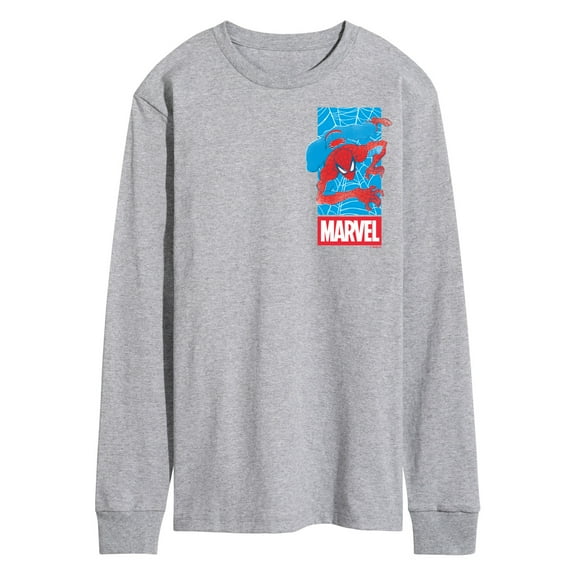 Marvel - Spider-Man Marvel Logo Webs - Men's Long Sleeve Graphic T-Shirt