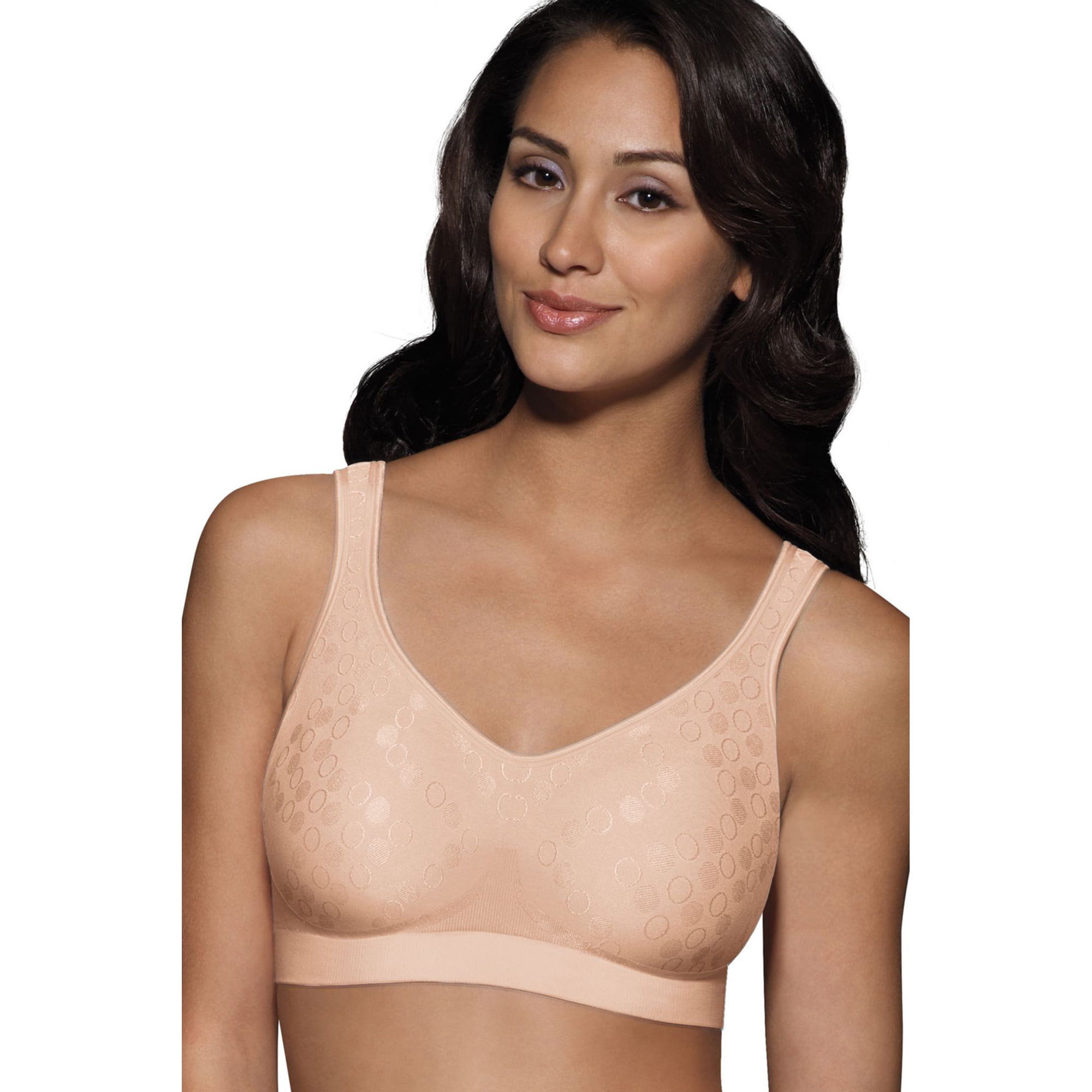 Bali Women's Full Coverage Comfort Revolution Wireless Bra, Nude Dot, Medium