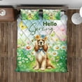 thumbnail image 4 of Cocker Spaniel Hello Spring Time Flower Floral Nature Quilt Bedding Set Cockers Dog Lover Gifts 1 Blanket Bed Cover 2 Pillowcases - 02031, 4 of 5