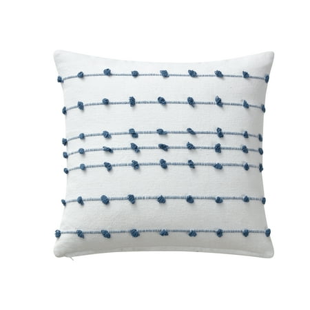 Blue Woven Stripe Decorative Pillow Cover, Mainstays, 18" x 18", 1 Piece
