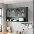 thumbnail image 2 of 47.25" Four-door Glass Wall Cabinet Storage, Wall-mounted,Suitable for Kitchen, Living Room, Bathroom, 2 of 10