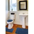 thumbnail image 3 of Ottomanson Cathy Washable Non-Slip Rubberback Polypropylene Navy Bath Rug Set, 3 Piece, 3 of 8