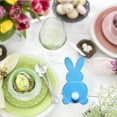 thumbnail image 4 of Set of 4 Bunny Flatware Holders - Easter Cutlery Bags with Tail, Cute Bunny-Shaped Utensil Holders for Table Decoration, Easy to Slide in Knives and Forks, Perfect for Easter Party Dinner(Blue), 4 of 7