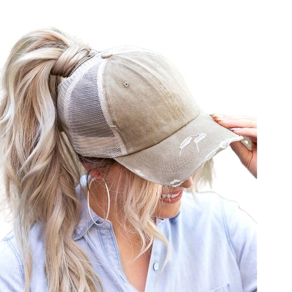 Gorra de béisbol PromindFun de algodón lavado desgastado para mujer