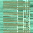 thumbnail image 1 of Ahgly Company Machine Washable Indoor Square Abstract Turquoise Blue Modern Area Rugs, 7' Square, 1 of 4