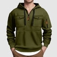 thumbnail image 2 of TOWED22 Hoodies For Men Quater Zip Up Pullover Sweatshirt Casual Workout Mens Hoodies with Pockets(AG,M), 2 of 5