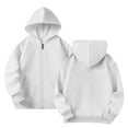 thumbnail image 2 of Tiijoy Girls Athletic Outfits Zip Up Hoodie Wide Leg Sweatpants Sweatsuit, White, Sizes 3-14, 2 of 6