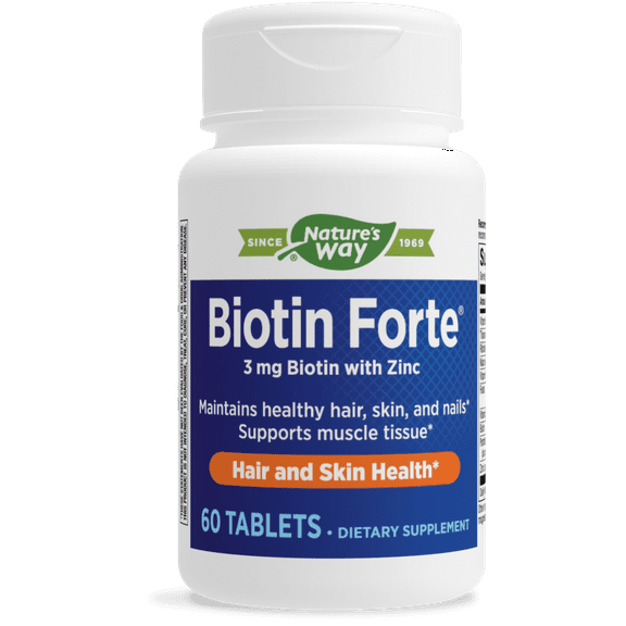 Nature's Way Biotin Forte, Hair and Nails, with Zinc, 60 Tablets
