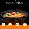 thumbnail image 3 of 4 Sets Cast Iron Skillet with Wooden Tray, Fajita Skillet with Removable Handle, Oval Sizzling Plate for BBQ, Oven, Stove, Serving Dish for Restaurant, Kitchen, Party Use, 3 of 6