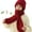 Red, variant on LINXI Winter Versatile Knitted Hooded Scarf for Women, Hat Scarf All-in-one Warm Windproof Fleece Cycling Protection Ear Cap