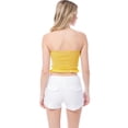 thumbnail image 5 of MixMatchy Women's Sexy Frill Knot Front Knit Strapless / Strap Tube Crop Top, 5 of 6