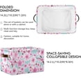 thumbnail image 3 of FREEAMG Pink Spring Blossom Cherry Storage Basket, Durable Canvas Organizer With Handles Large Collapsible Storage Bins Boxes for Home Office - 2 Pack, 3 of 7
