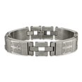 thumbnail image 3 of Diamond2Deal Stainless Steel Antiqued and Brushed Eagle Link Bracelet for Men 8.5", 3 of 5