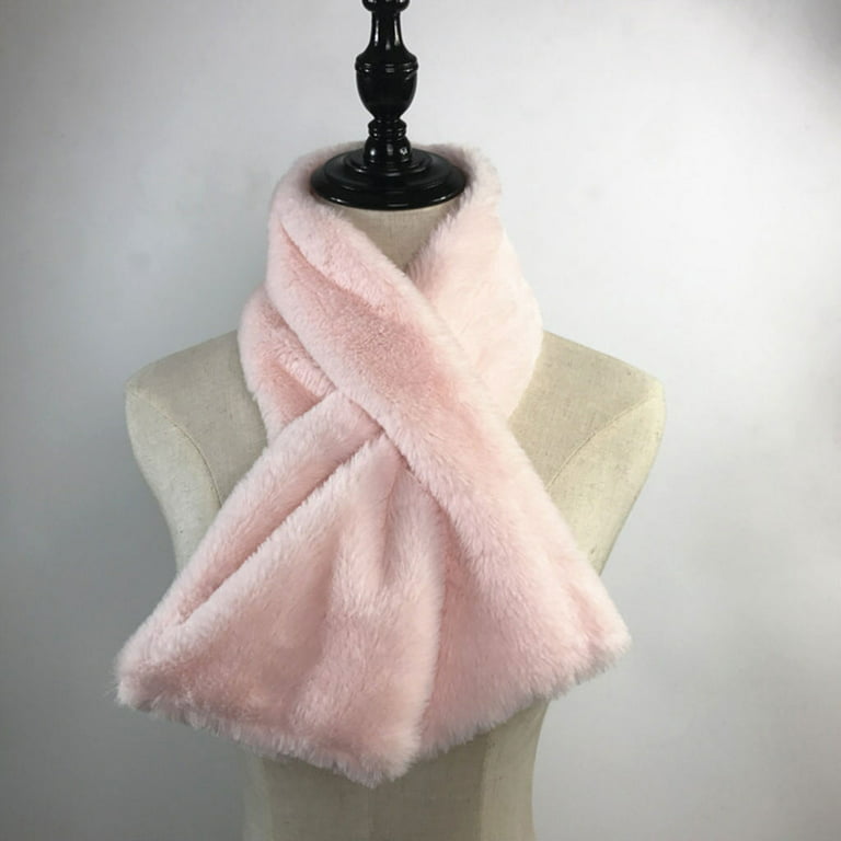 Women's Real Rabbit Fur Scarf Warm Knitted Scarves Collar Wrap Stole Neck  Warmer