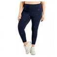 thumbnail image 5 of Id Ideology Womens Plus Size Embossed Star 7/8 Leggings, Navy Stars, 2X, 5 of 5