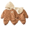 thumbnail image 4 of Esaierr 2PCS 6M-4Y Girls Boys Cotton Jacket Clothes Set for Newborn Baby,Fall Winter Cartoon Padded Coats Cotton Pants Outfits Suit, 4 of 7