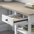 thumbnail image 3 of Atlin Designs 60" Farmhouse Engineered Wood Shaped Computer Desk in Gray/White, 3 of 8