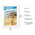 thumbnail image 2 of Hawaii Let Yourself Go Hula Girl on the Beach Northwest Orient Airlines - Vintage Airline Travel Poster c.1960s - Bamboo Fine Art 290gsm Paper (Unframed) 17x22in, 2 of 4
