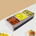 thumbnail image 3 of Aiqidi 1500W 3-Pan Commercial Food Warmer Stainless Steel Electric Steam Warmer Buffet Server Food Warming Machine for Restaurants Party, 3 of 12
