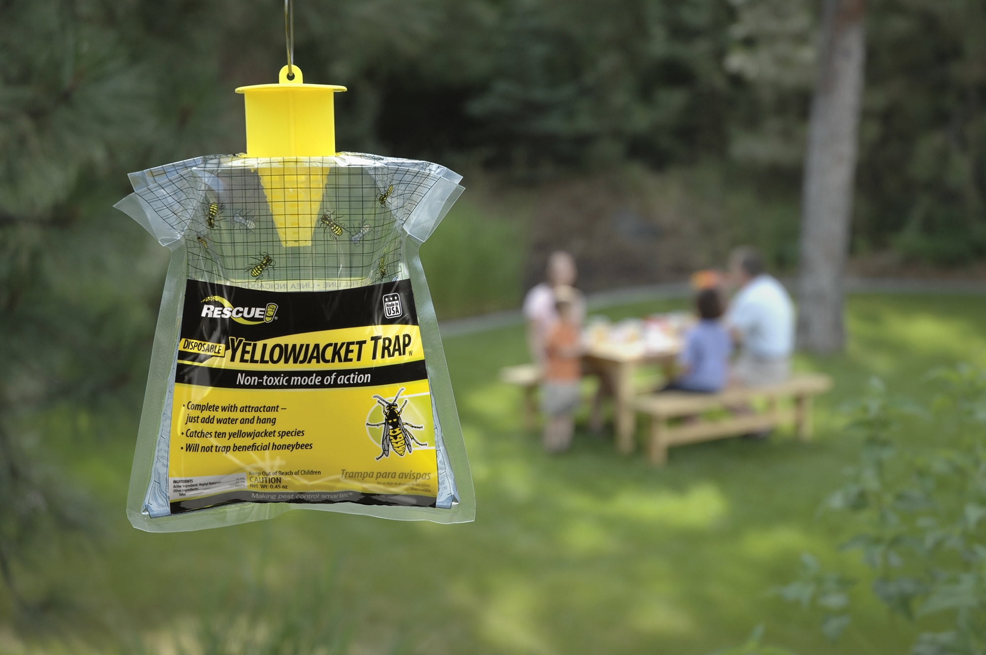 Designed For Western U.S.A. Non-Toxic Powdered Attractant Catches Multiple Species Pack of 6 Last For Weeks For Outdoor Activities In Summar and Fall Rescue YJTD-W Disposable Yellowjacket Trap 