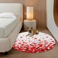 thumbnail image 3 of Red Polka Dots Round Living Room Rugs 7 ft, Watercolor Abstract Art Gradients Modern Washable Area Rug with Non-Slip Sturdy Edge Binding Round Carpet for Kitchen Office Bedroom, 3 of 9