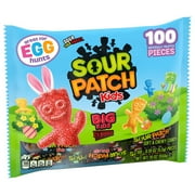 SOUR PATCH KIDS Big Kids Individually Wrapped Soft & Chewy Gummy Easter Candy, 100 Pieces